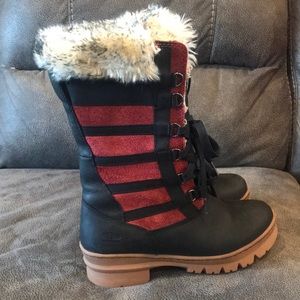 Keen Black and Red Winter Boots